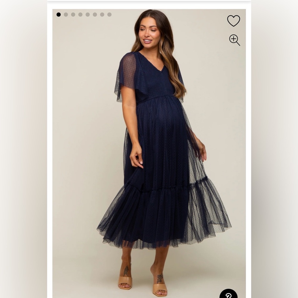 Navy Blue Maternity Dress